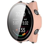 Yikamosi Coques avec Protection d'écran en Verre trempé Protection complète Anti-Chocs,Coque Ultra Fine HD pour Compatible avec Garmin Forerunner70/170,Rose