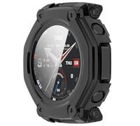 Yikamosi Coques avec Protection d'écran en Verre trempé Protection complète Anti-Chocs,Coque Ultra Fine HD pour Compatible avec Amazfit T-Rex 3 Pro 48MM,Noir