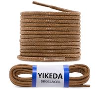 YIKEDA Lacets ronds en coton ciré de 60 cm à 200 cm de diamètre 2,5 mm parfaits pour Oxfords, derbies, richelieus et autres chaussures habillées, jaune/marron, 180cm-Pack of 1 Pair