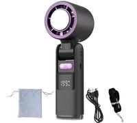 Yikeyuan Chillmate Portable Refrigerated Fan,Chillmate Fan Ice - Ice-Cool 199-Speed Adjustable, Foldable Lightweight 6000mah Usb-Rechargeable Battery, Low Noise Neck Fan With Led Display (Gray ice)