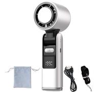Yikeyuan Chillmate Portable Refrigerated Fan,Chillmate Fan Ice - Ice-Cool 199-Speed Adjustable, Foldable Lightweight 6000mah Usb-Rechargeable Battery, Low Noise Neck Fan With Led Display (White ice)