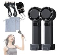 Yikeyuan Jiditech Handheld Fan, Features A Built-In Phone Stand, 100 Level Adjustable Turbo Fan, 4800mah Type-C Rechargeable Battery, Led Display, Travel, Camping, Office & Outdoor Use (2PC-2)