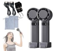 Yikeyuan Jiditech Handheld Fan, Features A Built-In Phone Stand, 100 Level Adjustable Turbo Fan, 4800mah Type-C Rechargeable Battery, Led Display, Travel, Camping, Office & Outdoor Use (2PC-1)