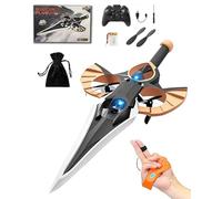 Yikeyuan Remote Flying Sword, Gesture & Remote Control Rc Glider with 360° Stunts, 3-Speed Control, LED Lights, Long Flight Time, Lightweight Durable Design, Easy to Fly for Beginners (Brown)