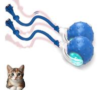 Yikeyuan Tiny Fetch Dog Toy, Soothing Chirping Sounds Tiny Fetch Smart 360° Rolling, Tough Chew Proof Tinyfetch Dog Toy, Fast Moving Toy for Dog and Cat (Blue-2)