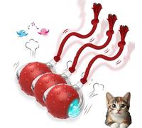 Yikeyuan Tiny Fetch Dog Toy, Soothing Chirping Sounds Tiny Fetch Smart 360° Rolling, Tough Chew Proof Tinyfetch Dog Toy, Fast Moving Toy for Dog and Cat (Red-3)