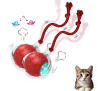 Yikeyuan Tiny Fetch Dog Toy, Soothing Chirping Sounds Tiny Fetch Smart 360° Rolling, Tough Chew Proof Tinyfetch Dog Toy, Fast Moving Toy for Dog and Cat (Red-2)