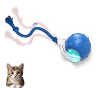 Yikeyuan Tiny Fetch Dog Toy, Soothing Chirping Sounds Tiny Fetch Smart 360° Rolling, Tough Chew Proof Tinyfetch Dog Toy, Fast Moving Toy for Dog and Cat (Blue-1)