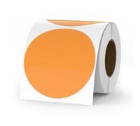 YIKIADA Étiquette Thermique à Points Orange en Vinyle 76 mm Autocollant d'adresse en Rouleau Autocollant étanche pour imprimante pour Logo Code à Barres QR Code inventaire 500 pièces