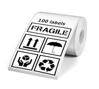 YIKIADA Étiquettes d’Expédition Thermiques Blanches 50 × 80 mm 100 Pièces | Autocollantes en Vinyle, Étanches et Amovibles sans Résidu, Rendu Net, Idéales pour Adresses, Codes QR, Boîtes et Paquets