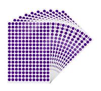 YIKIADA Étiquettes Rondes Violettes 10 mm Points Autocollants Marquage Adhésifs Étanches Points Collants Autocollants Petites Étiquettes de Codification par Couleur 2040 Pièces