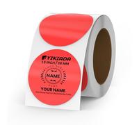 YIKIADA Étiquettes thermiques en vinyle à points rouges, 38 mm, autocollant d'adresse en rouleau auto-adhésif, autocollants d'imprimante étanches pour logo, code-barres, code QR, inventaire, 500 pièce