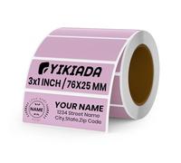 YIKIADA Étiquettes Violettes Thermiques 25×76 mm Autocollantes 500 Pièces | Adhésif Fort, Imperméable et Résistant aux Rayures, Rendu Net pour Noms Adresses Codes-Barres, Classeurs Rayonnages et Colis