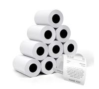 YIKIADA Lot de 10 rouleaux de papier thermique blanc 57 x 35 mm pour imprimante POS carte de crédit caisse enregistreuse Convient pour magasins, supermarchés, magasins, détaillants
