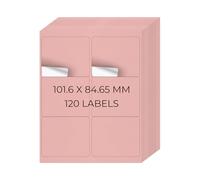 YIKIADA Lot de 20 feuilles d'étiquettes d'adresse autocollantes en vinyle pour imprimante laser et jet d'encre - Rose - 101,6 x 84,7 mm