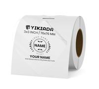 YIKIADA Lot de 200 étiquettes thermiques en vinyle transparent en forme de cœur - 76 mm - Autocollant cadeau - Étanche - Imprimante - Pour logo, code-barres de mariage, anniversaire, Saint-Valentin