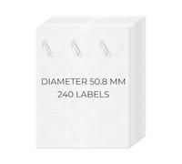 YIKIADA Lot de 240 étiquettes universelles blanches en vinyle - 50,8 mm - Autocollantes - Amovibles - Rondes - Imprimables - Étiquettes d'adresse vierges - Pour imprimantes à jet d'encre et laser