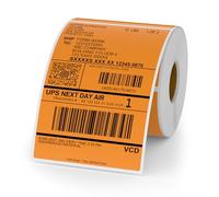 YIKIADA Lot de 250 étiquettes thermiques rectangulaires en vinyle imperméable pour code QR et adresse de bureau Orange 15,2 x 10,2 cm