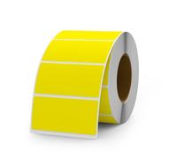 YIKIADA Lot de 500 étiquettes autocollantes 25 × 50 mm pour écrire des autocollants en vinyle imperméables, amovibles, étiquettes autocollantes en rouleau pour bocaux de confiture jaune