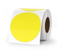 YIKIADA Lot de 500 étiquettes thermiques à pois jaunes en vinyle 76 mm Autocollant d'adresse Étanche Imprimante Pour logo, code-barres QR Code Inventaire