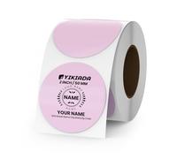 YIKIADA Lot de 500 étiquettes thermiques à pois violets en vinyle 50 mm Autocollant d'adresse Étanche Pour logo, code-barres QR, code d'inventaire