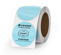 YIKIADA Lot de 500 étiquettes thermiques en vinyle à pois bleus - 38 mm - Autocollant d'adresse - Étanche - Imprimante - Pour logo, code-barres QR Code Inventaire