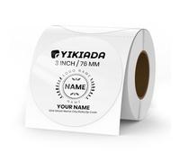YIKIADA Lot de 500 étiquettes thermiques rondes en vinyle - 76 mm - Imperméables - Pour code QR et adresse de bureau - Blanc