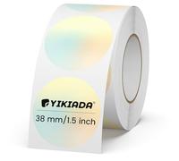 YIKIADA Lot de 500 étiquettes thermiques rondes jaunes dégradées de couleur jaune de 3,8 cm - Autocollant à pois à changement progressif - Étiquette de nom pour bricolage - Logo QR Code
