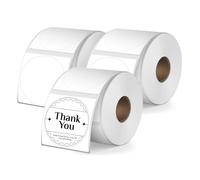 YIKIADA Lot de 900 étiquettes autocollantes rondes en vinyle pour imprimante thermique directe portative - 30 mm - Pour la maison, le bureau, l'école - Blanc