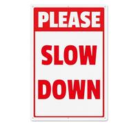 YIKIADA Panneau « Please Slow Down » en aluminium de 45,7 x 30,5 cm pour la sécurité des enfants et la circulation routière, panneau d'avertissement extérieur réfléchissant pour zone de jeu pour
