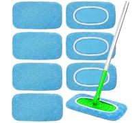 Yikki 8 Pièces serpillière réutilisables en Microfibre, Lingettes Humides Recharge Compatibles avec Swiffer Sweeper, Lavables pour Nettoyage Humide