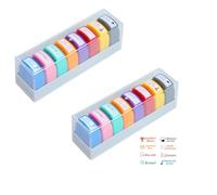 yikkiykk 2PCLot de 8 Tampons Enseignants Français, Tampon Encreur Enseignant Français, Tampon Auto Encreur pour Cadeau Professeur Tampon Ecole avec Plastique Boîte pour Encourager Élèves, Multicolore