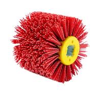 Yikko Brosse en nylon - Roue à tirer - Pinceau - Disque de polissage - Grain 80/120/180/240 - Pour brosses à bois, machine à satiner (rouge grain 80)