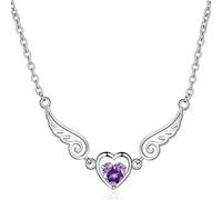 Yikoly Collier pour femme et fille en argent 925 avec pendentif ailes d'ange simples paillettes zircone courte collier ras du cou en Y pour femme/petite amie, Argent, Zircone cubique
