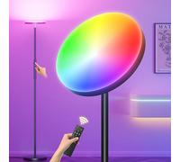 Yikuneng Lampadaire LED RVB, 36 W, à intensité variable, avec sept couleurs individuelles et changements de couleur, télécommande 2700 K-6500 K, lampe sur pied moderne pour salon, chambre à coucher