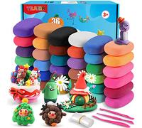 Yilaida Argile sèche à l'air - 36 couleurs - Pâte à modeler - Pâte à modeler ultra légère - Sans colle et non toxique - Kit créatif éducatif pour enfants