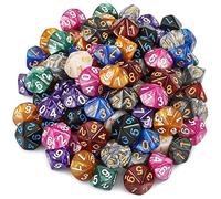 YILAIDA Lot de 100 dés polyédriques avec sac noir, dés de jeu de table pour donjons et dragons Pathfinder DND RPG MTG (10 côtés)
