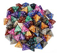 YILAIDA Lot de 100 dés polyédriques avec sac noir, dés de jeu de table pour donjons et dragons Pathfinder DND RPG MTG (4 côtés)