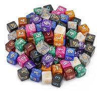 YILAIDA Lot de 100 dés polyédriques avec sac noir, dés de jeu de table pour donjons et dragons Pathfinder DND RPG MTG (6 côtés)
