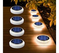 YiLaie Lampe Solaire Exterieur, Lampe Solaire Exterieur Jardin 360 ° Lumiere Solaire Exterieur IP68 étanche avec Auto On/Off Solar Path Light, Blanc Chaud 2700k, 4pcs