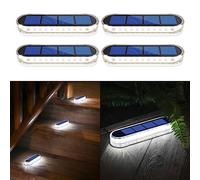 YiLaie Lumiere Solaire Exterieur, IP68 Etanche, Lumière Blanche, 4 PCS | Lampe Solaire Exterieur, Auto On/Off, 1000mAh Batterie, LED Spot Solaire Exterieur pour Escalier, Jardin, Sol, Terrasse,Allée