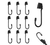YILANJIN 10 Pièces Crochets Spirales, Crochet Universel, Solide Crochets Spirale en Acier Plastifie, Tendeur Elastique, Crochets Elastiques pour Bateau, Camping, Extérieur, Fixation des Bâches (A)