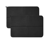 YILANJIN 2 Pièces Tapis de Séchage, Tapis Egouttoir en Microfibre, Vaisselle Absorbant Antidérapant Tapis, Séchage Rapide, Tapis Absorbant Vaisselle pour Assiette, Tasse, Bar 40 x 45 CM (Noir)