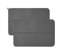 YILANJIN 2 Pièces Tapis de Séchage, Tapis Egouttoir en Microfibre, Vaisselle Absorbant Antidérapant Tapis, Séchage Rapide, Tapis Absorbant Vaisselle pour Assiette, Tasse, Bar 40 x 45 CM (Gris)
