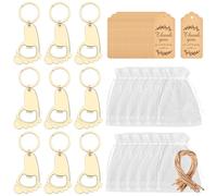YILANJIN Décapsuleurs en Forme de Clé, 10 PCS Ouvre-Bouteilles Mignons avec sac Transparent, Réutilisable Décapsuleurs pour Fête, Porte-Clés Décapsuleur pour Anniversaire, Mariage, Cadeaux (Doré)