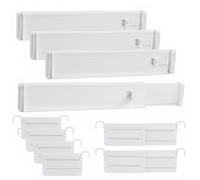 YILANJIN Separateur Tiroirs avec 6 Inserts, Lot de 4 Organisateur Tiroir Réglables, Rangement Extensibles de 33 à 58.5 cm, pour Chambre Salle de Bain Cuisine Vanité Réfrigérateur Bureau Organisation