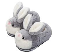 YILANLAN Pantoufles d'animaux mignons de lapin pour femmes Intéressant Confortable Velu Chaussons Mou, tendre Peluche L'hiver Garder au chaud Accueil Chaussons (35/36, Grey shoes, numeric_35)
