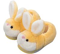YILANLAN Pantoufles d'animaux mignons de lapin pour femmes Intéressant Confortable Velu Chaussons Mou, tendre Peluche L'hiver Garder au chaud Accueil Chaussons (33/34, Yellow shoes, numeric_33)