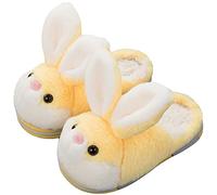 YILANLAN Pantoufles d'animaux mignons de lapin pour femmes Intéressant Confortable Velu Chaussons Mou, tendre Peluche L'hiver Garder au chaud Accueil Chaussons (39/40, Yellow slipper, numeric_39)