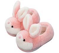 YILANLAN Pantoufles d'animaux mignons de lapin pour femmes Intéressant Confortable Velu Chaussons Mou, tendre Peluche L'hiver Garder au chaud Accueil Chaussons (39/40, Red shoes, numeric_39)
